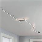 Trio Lighting Indira swivelling LED ceiling lamp, nickel dimmable