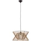 Viokef Argela hanging light with dual lampshade, natural