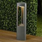 Lucande Pirron LED pedestal light, height 50 cm, triangular, aluminium