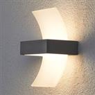 Lucande Skadi, Curved LED Exterior Wall Lamp