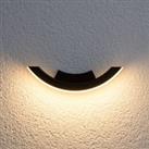 Lucande Graphite-coloured LED outdoor wall light Half