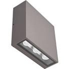 Lucande Square LED outdoor wall light Trixy, graphite grey