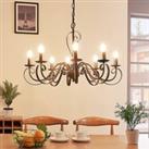 Lucande Caleb country style chandelier, 8-bulb