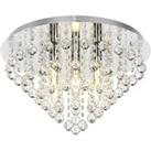Lindby Sparkling ceiling lamp Annica with chrome panel
