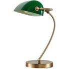 Lindby Selea bankers light with a green lampshade