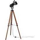 Lindby Wooden floor lamp Hilma with tripod frame