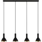 Arcchio Cosmina hanging lamp, 4-bulb long black