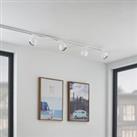 Lindby single-circuit track lighting system Linaro, GU10, white, 4 x 10 W