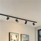 Lindby single-circuit track lighting system Linaro GU10 black 4 x 10 W