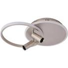 Lucande Tival LED ceiling lamp, round, nickel