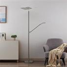 Lucande Hadlee LED floor lamp, nickel