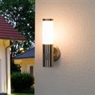 Lindby Kristof stainless steel sensor outdoor wall light