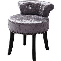 Velvet Upholstery Round Accent Chair Dressing Stool