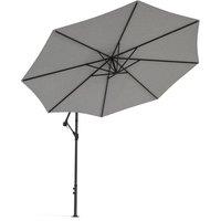 3M Light Grey Sun Parasol Hanging Banana Umbrella Outdoor Sun Shade