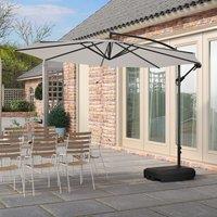 3M Light Grey Sun Parasol Hanging Banana Umbrella Outdoor Sun Shade