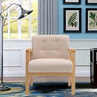 Wooden Armchair Upholstered Occasional Chair