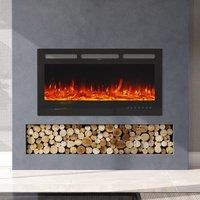 40 Inch Inset Fireplaces 5120 BTU Wall-Mounted Electric Fireplace 9 LED Flame Colours
