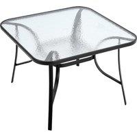 Patio Table Garden Coffee Table Rectangle Dining Table with the Umbrella Stand Hole