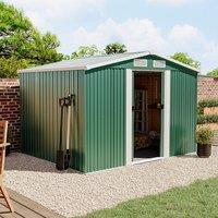 Waterproof 6x8/8x8/10x8ft Metal Shed with Gable Roof Charcoal Black/Green