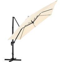 Beige 3 x 3 m Square Cantilever Parasol Outdoor Hanging Umbrella for Garden and Patio