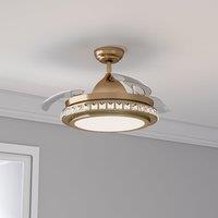 42 Inch Retractable Ceiling Fan Light Lamp with Remote Control