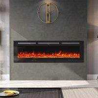 70/80/100 Inch Inset Electric Fireplace Built-In Heater with 9 Flame Colour