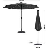 Dark Grey 3M Lighted Market Sunbrella Umbrella with Solar Strip LED Lights