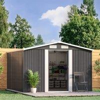 12 x 10 ft Garden Metal Storage Shed with Gabled Roof Top Large Size
