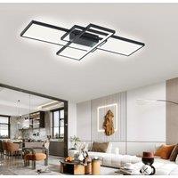 Modern LED Ceiling Light with 3 Black Rectangle Lampshades
