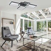Modern LED Ceiling Light with 3 Black Rectangle Lampshades