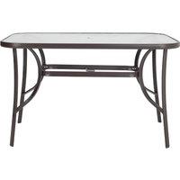 4/6 Seater Glass Garden Table with Parasol Hole