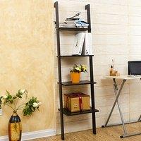 4-Tier Book Display Shelf Rustic Black Book Shelf