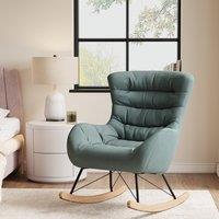 96cm Height Cyan Nordic Wooden Rocking Chair for Living Room Bedroom