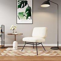 H 80cm Faux Wool Cocktail Chair Metal Frame Occasional Chair