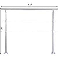 180cm Floor Mount Stainless Steel Handrail for Slopes and Stairs