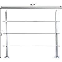 180cm Floor Mount Stainless Steel Handrail for Slopes and Stairs