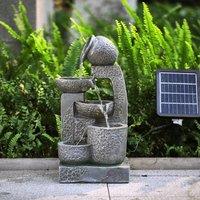 Cascade Solar-powered 5 Tier Water Fountain for Outdoors