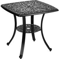 Square Cast Aluminium Outdoor Bistro Table Black