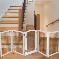 4-Panel Wooden Folding Pet Playpen