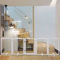 80cm Height Freestanding Wooden Pet Playpen 4-Panel