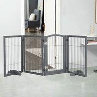 80cm Height Freestanding Wooden Pet Playpen 4-Panel