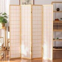 3/4 Panel Solid Wood Folding Room Divider Screen Stylish and Functional Partition