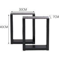 Set of 2 Industrial Heavy Duty Rectangular Metal Table Legs