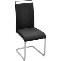 Set of 2 Kitchen Dining Chairs with Leather