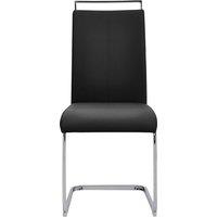 Set of 2 Kitchen Dining Chairs with Leather