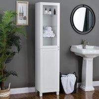 190cm H White 2-Door Tall Bathroom Cabinet