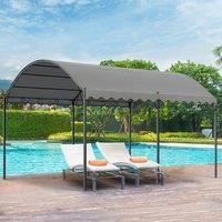 9ft Metal Arched Pergola with Shade Dark Grey