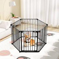 Black Foldable 5/6 Panels Metal Pet Playpen