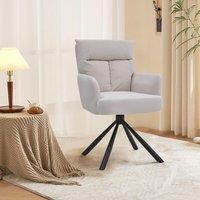 Modern Swivel Chair with Upholstered and Black Legs