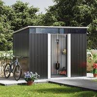 8.5X4ft/ 8.5X6ft Metal Garden Bike Sheds Storage Shed with Lockable Sliding Doors